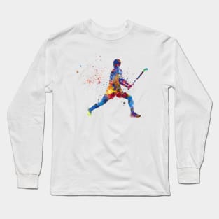 watercolor field hockey Long Sleeve T-Shirt